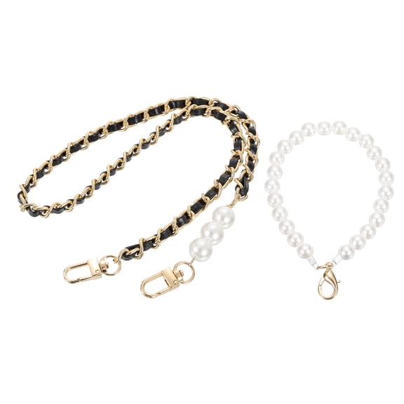 Purse Chain Strap, Replacement Strap with Phone Lanyard, 25 Inch, Gold & Black