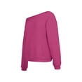 thumbnail image 5 of Womens off The Shoulder Sweatshirt Comdrip off The Shoulder Sweatshirt for Women Oversized Long Sleeve Fleece Basic Pullover Sweatshirts with Pockets Cute Sweatshirts Hot Pink M, 5 of 6