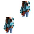 thumbnail image 1 of Camisa de mujer sweethay Verano cuello Casual Elegante blusa bohemia Azul M METRO 2Conjunto, 1 of 6