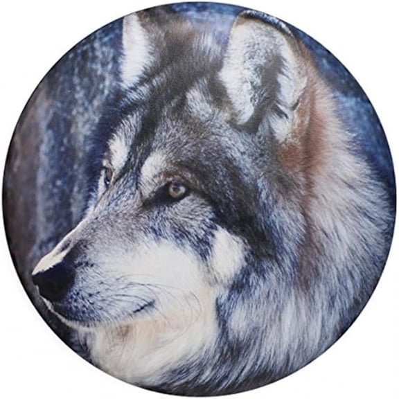 Jayke Joy Spare Tire Cover, Wheel Cover with Wolf Print PVC Leather Waterproof Dust-proof Universal Fit for Jeep, Trailer, RV, SUV, Camper and Vehicle (16 Inch)