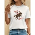 thumbnail image 1 of Women'S Casual Crew Neck T-Shirt, Comfortable Breathable Short Sleeve Tee, with Cupid on Horseback Print, for All Seasons Tee For Adult, Men, Women, Teen, Teenager, Adolescent, Youth, 1 of 8