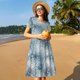 thumbnail image 4 of Balery enchanted winter snowflake holly Vestidos sueltos de manga corta para mujer, vestidos de verano 2025, vestidos casuales de corte A con vuelo., 4 of 6