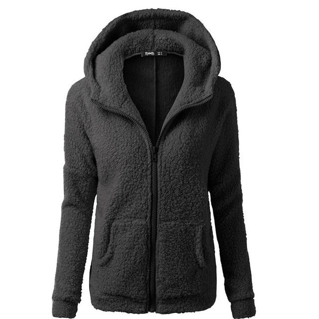 Chaqueta de moda para mujer con suéter con capucha, abrigo de felpa, Tops Adepaton CJWUS-514