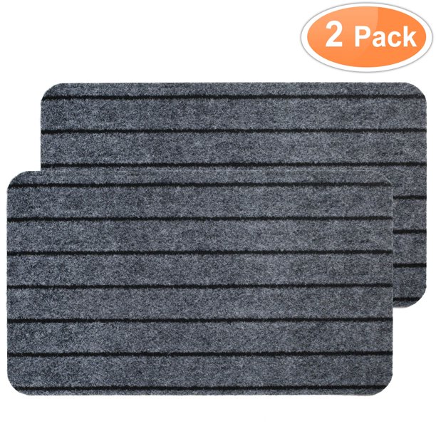 2 PCS 17 x 30 inch Door Mat Outside Inside with NonSlip Rubber Backing
