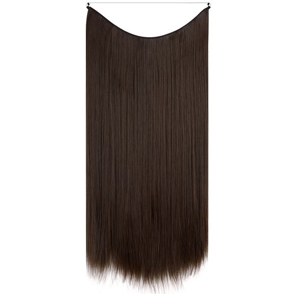 SHCKE Invisible Hair Extensions 22 Inch Invisible Wire Hair Extension Straight Hair Extensions Synthetic Hairpieces for Women