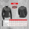 thumbnail image 3 of First Mfg Co - Roxy - Women's Motorcycle Biker Riding Black Leather Jacket - 3X Large - Action Back Armor Pockets Side Relief Zippers Vented, 3 of 4