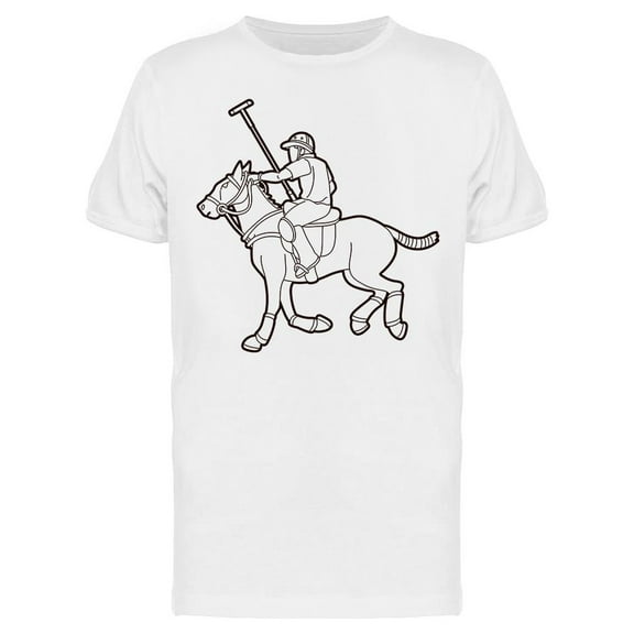 Polo Horse Black And White T-Shirt Men -Image by Shutterstock, Male Small