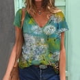 thumbnail image 2 of Pompotops T-Shirt à Manches Courtes Imprimé Col en V pour Femmes Grande Taille, 2 of 4