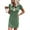 Army green, variant on Summer Fashion Women T Shirt Dress Mini Dress Crew Neck Short Sleeve Dress Solid Color Casual Dress with Pocket