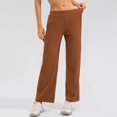 thumbnail image 4 of SXcggal Lightweight Wide Leg Pants For Women 30" High Waisted Casual Travel Work Pants With Pockets Loose Breathable Sporty Casual Women's Yoga Pants, 4 of 9