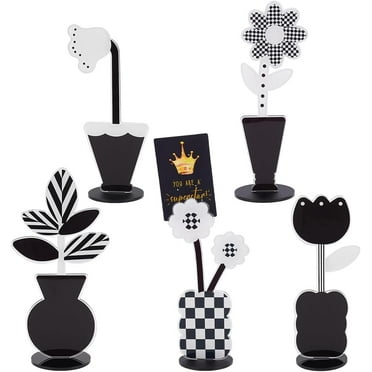 5 Pcs Desk Memo Holder Stand Acrylic Flower Table Photo Display Clips Paper Photo Holder for Home Office Picture Memo Cards Paper Note Postcards Display