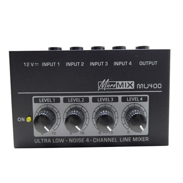 Portable Mixer Audio Mixer Low Noise High Sound Quality Independent Control 4 Channel Audio Sound Mixer Line Mixer for Small Clubs or Bars