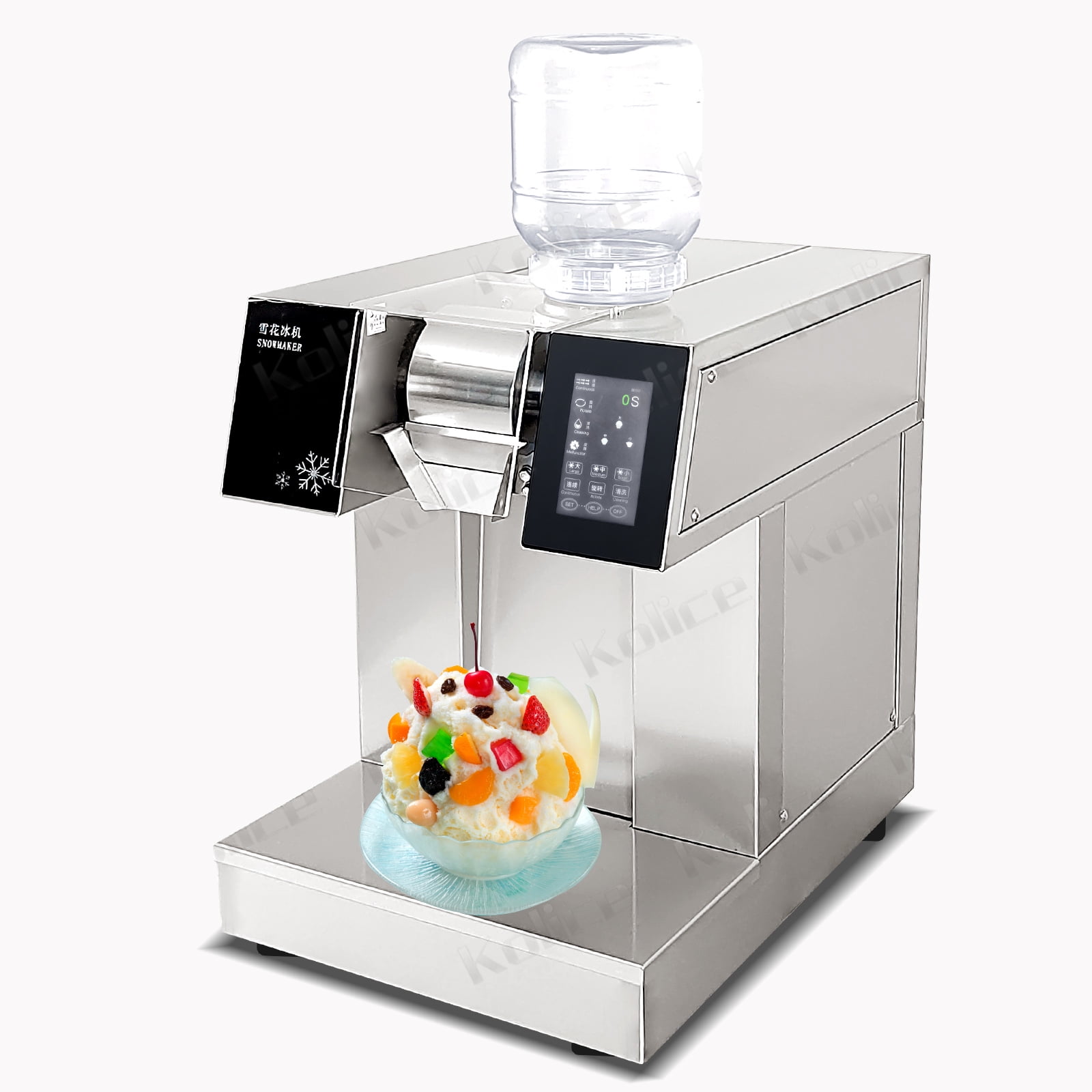 Kolice Commercial Automatic Snowflake Ice Maker, Shaved Ice Machine, Ice Crusher Shaver -245kgs/Day, Water Cooling,Refrigerated by Compressor