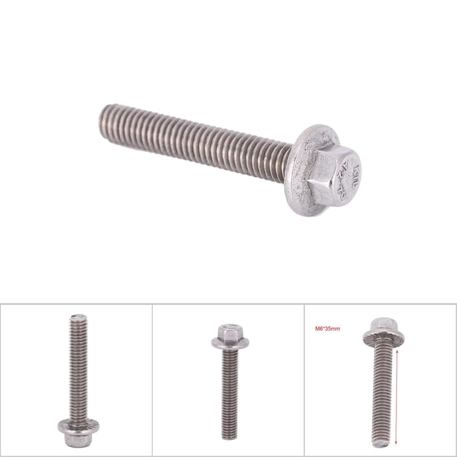 10 Pernos De Brida Hexagonales De Acero Inoxidable SS304 M6 Con Cabeza De Arandela Integrada, Ideales Para Proyectos Industriales Y De Construcción