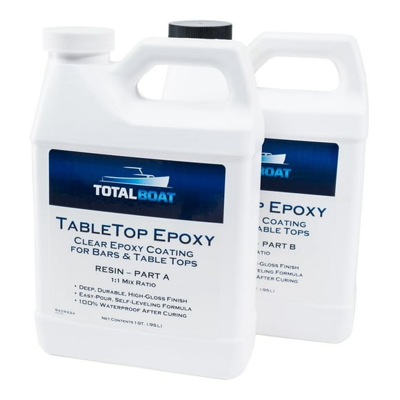 Kit de resina epoxi TotalBoat para mesa, 2 litros, acabado brillante