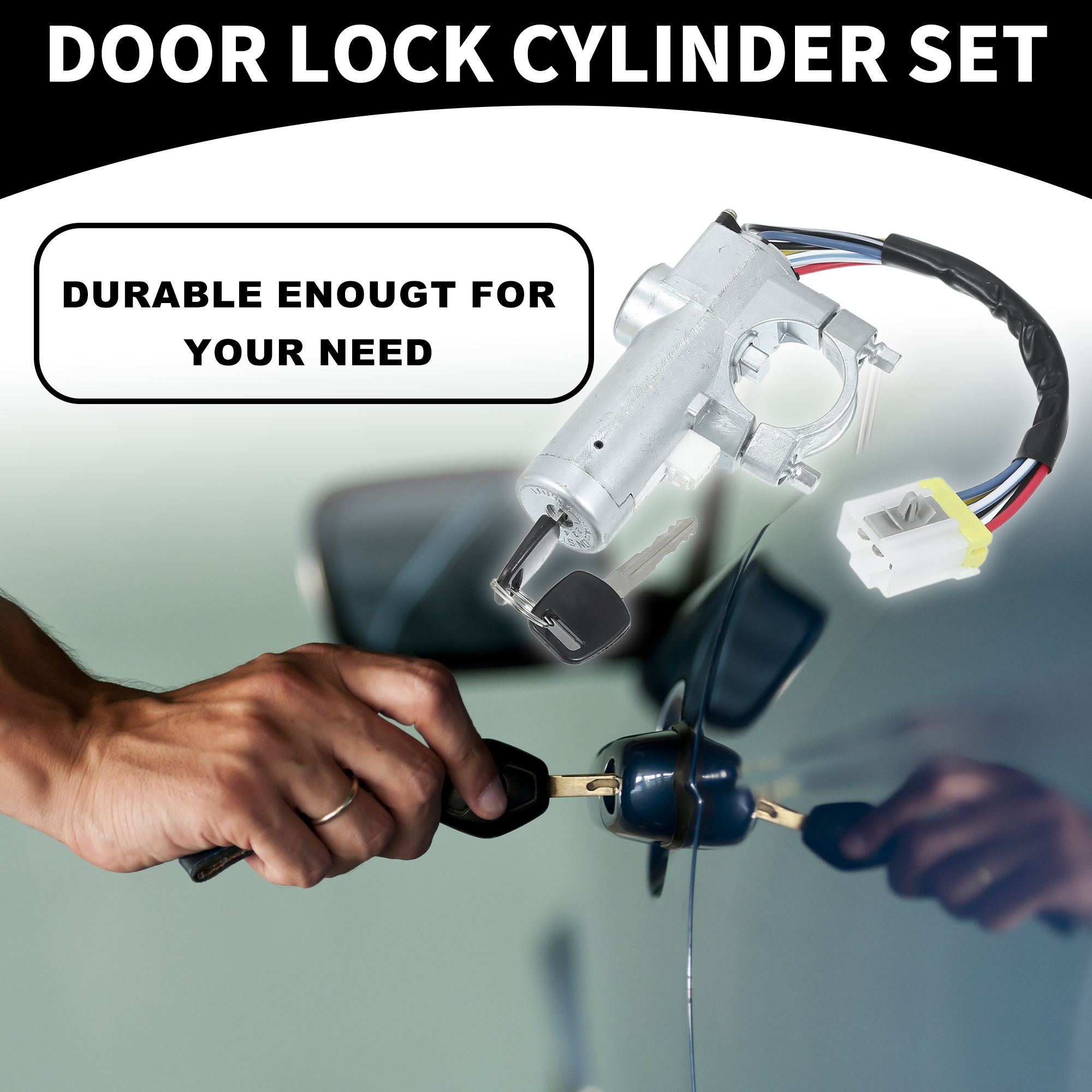 Unique Bargains Ignition Lock Cylinder W/ Keys Car Ignition Switch Lock No.D87004S100