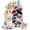 Light Beige Dark Blue Orange, variant on Boho Flowers Arch Backdrop Cover 7.2x4 Ft, Spandex Wedding Arch Stand Cover, Country Neutral Chic Abstract Floral Art Round Top Stretch Fitted Background Covers for Birthday Ceremony Party Decor
