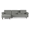thumbnail image 2 of Sala Modular Sofá Cama Makora Lino Gris Claro Modelo Mosley Reversible, 2 of 9