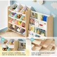 thumbnail image 7 of Kids Toy Storage Organizer - Toy Organizer with Kids Bookshelf, Toy Storage with 12 Toy Multi-color Bins and 4 Book Shelves, Toy Organizers and Storage for Playroom, Nursery, Kids Room, Burlywood, 7 of 7