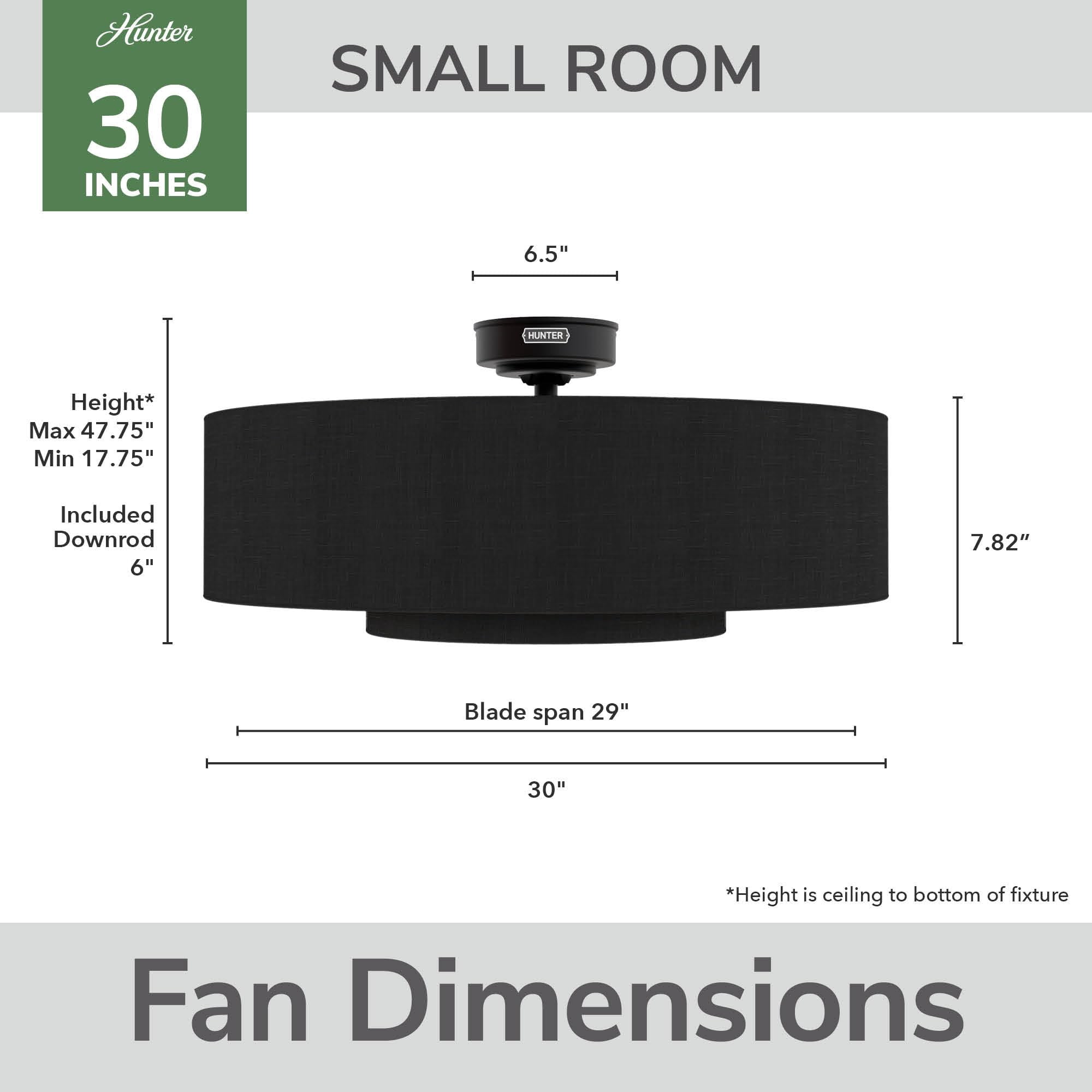 Restored Hunter Fan 30 inch Matte Black - Indoor Fandelier with Light, Remote, Modern-Style, Ceiling Fan for Living Room, Bedroom, Mudroom, Office, Kitchen (Refurbished)