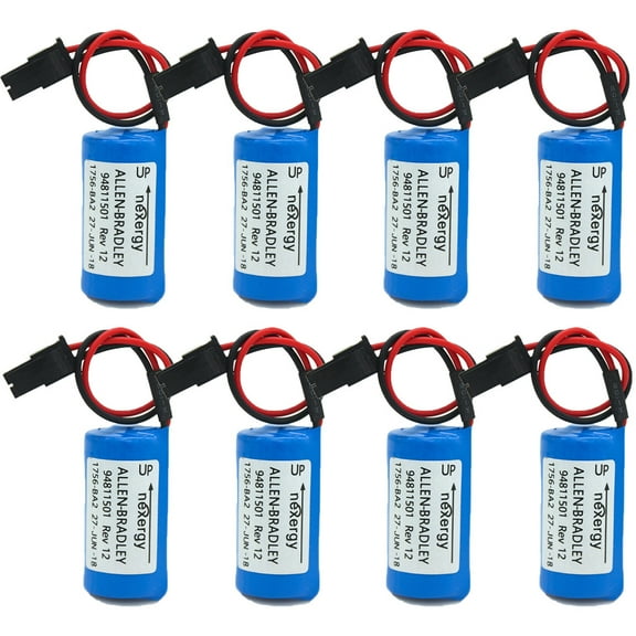 (Pack of 8) 3V 1756-BA2 1800mAh PLC Battery for Allen Bradley 1756-BA2 BR2/3A-AB Non-Rechargeable Battery