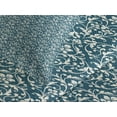 thumbnail image 4 of Ambesonne Damask Quilted Bedspread Set 3 Pcs, Vibrant Foliage, King Size, Night Blue Cream, 4 of 5