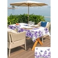 thumbnail image 5 of Outdoor Tablecloth with Umbrella Hole for Patio/Picnic/Party/Camping, Purple Flowers Waterproof Table Cloth Rectangle Table Cover Washable, Butterfly Spring Floral Watercolor Farmhouse (60"x 84"), 5 of 8