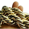 thumbnail image 6 of Huge Mens 14k Gold Plated Chain Hollow Rope Dookie 30MM Wide x 36" Inch Long Hip Hop Rapper Necklace, 6 of 6