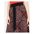 thumbnail image 3 of INC Womens Black Tie Waist Printed Maxi Pleated Skirt Size: S, 3 of 4