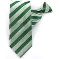 thumbnail image 3 of Jacob Alexander Men's Solid Color Tonal Stripe Pre-Tied Clip-On Neck Tie - Kelly Green, 3 of 3