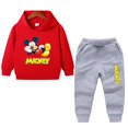 thumbnail image 3 of Conjunto de sudadera con capucha para niños, ropa para niños, ropa para bebés, suéteres casuales con capucha de Mickey, sudadera con capucha y pantalones, 2 piezas/conjunto, 2 a 14 años, 3 of 5