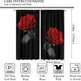 thumbnail image 2 of Red and Black Rose Curtains, Blooming Women Bedroom Decor Shading Printed Decorative Panels for Adult Living Room, 2 Panels 42x54 Inch, 2 of 6