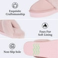 thumbnail image 3 of Women's Platform Slippers, Thick Sole Cute Cozy Fluffy Plush Lining, Indoor Outdoor Non-Slip House Shoes/Pink, 3 of 8