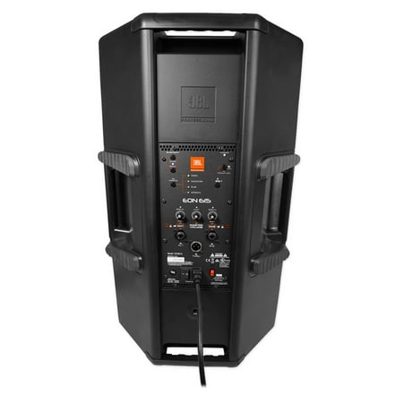 (2) JBL EON615 15" 2000 Watt Powered DJ PA Speakers+Stands+Cables+Mic+Headphones