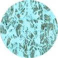 thumbnail image 1 of Ahgly Company Indoor Round Abstract Light Blue Modern Area Rugs, 8' Round, 1 of 4