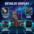 thumbnail image 6 of Furmax RGB LED Lights Gaming Massage Recliner Chair Racing Style Single Living Room Sofa Ergonomic Home Theater Seating with Massage Lumbar Support, Red, 6 of 10