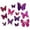 Purple, variant on Wrapables 3D Double Wings Butterfly Decorative Wall Decor Stickers, Decals for Bedroom (24 pcs), Blue
