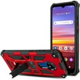 thumbnail image 3 of Value Pack + for Cricket Ovation, AT&T Radiant Max with Tempered Glass Hybrid Phone Case Magnet Mount Ready Grip Grids Kickstand Slim Shock Bumper Cover, 3 of 4