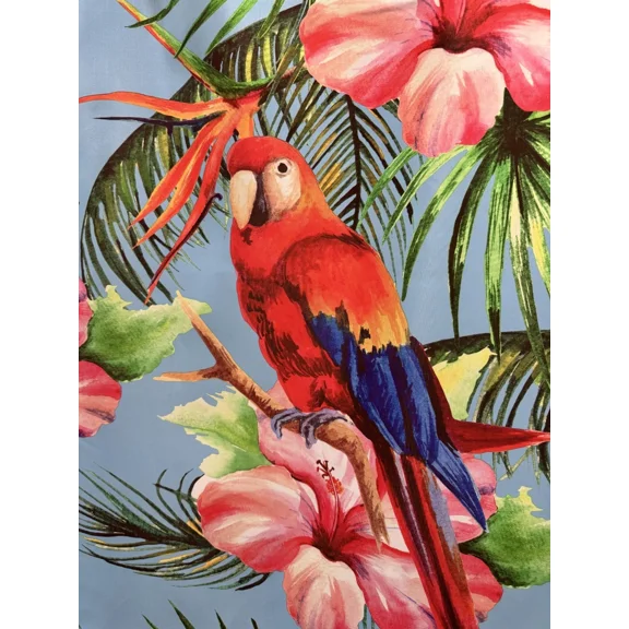 PARROT Fabric Print Shower Curtain size 72 x 72 inch multi color