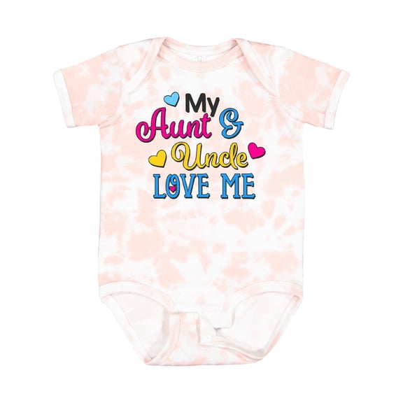 Inktastic My Aunt and Uncle Love Me with Hearts Boys or Girls Baby Bodysuit