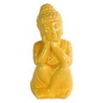 thumbnail image 3 of UTC34456 Ceramic Sitting Buddha Figurine with Rounded Ushnisha and Head on Hands Gloss Finish Green, 3 of 6