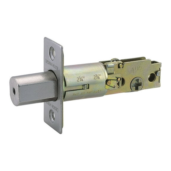 Design House Pro Deadbolt 2-Way Replacement Square Corner Deadbolt Latch, Satin Nickel