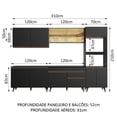 thumbnail image 3 of Madesa Gabinete de Cocina Integral 310 cm Reims Negro/Rústico 01, 3 of 10