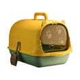 thumbnail image 3 of MERIGLARE Cat Litter Box with Lid Easy Cleaning Removable Portable Enclosed Cat Toilet Blue Yellow, 3 of 9