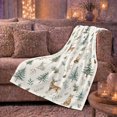 thumbnail image 6 of Woodland Fox Scene Forest Animals Under Moon Mystical Fantasy Art Wildlife Lovers Moonlit Forest Animal Motif Warm Flannel Blanket, Housewarming Gift for Cabin and Bedroom Home Decor, 6 of 9