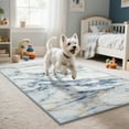 thumbnail image 3 of Cydiria Modern Abstract Marble Faux Wool Area Rug, 2' x 3', Blue, 3 of 10