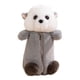 thumbnail image 2 of Estuche de peluche, estuche para lápices, estuche para lápices, bolsa de papelería de animales para niños gris, 2 of 9