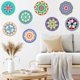thumbnail image 4 of Juego de 22 Piezas de Pintura de Mandalas de Madera, 10 Recortes de Madera Sin Terminar de Mandalas con 12 Marcadores para Manualidades, Rodajas de Madera de Mandalas, 4 of 5