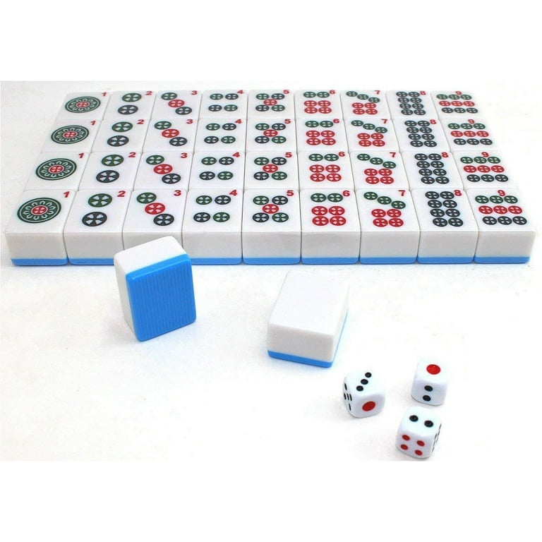 Jumbo Asian Ivory Mahjong Tiles in a Wood Box