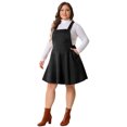 thumbnail image 3 of DARING DIVA Women's Plus Pinafore Dress Faux Suede Vintage A Line Jumper 2X Black, 3 of 6